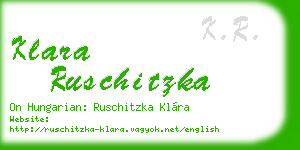 klara ruschitzka business card